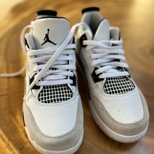 Jordan Kids White and Black Sneakers